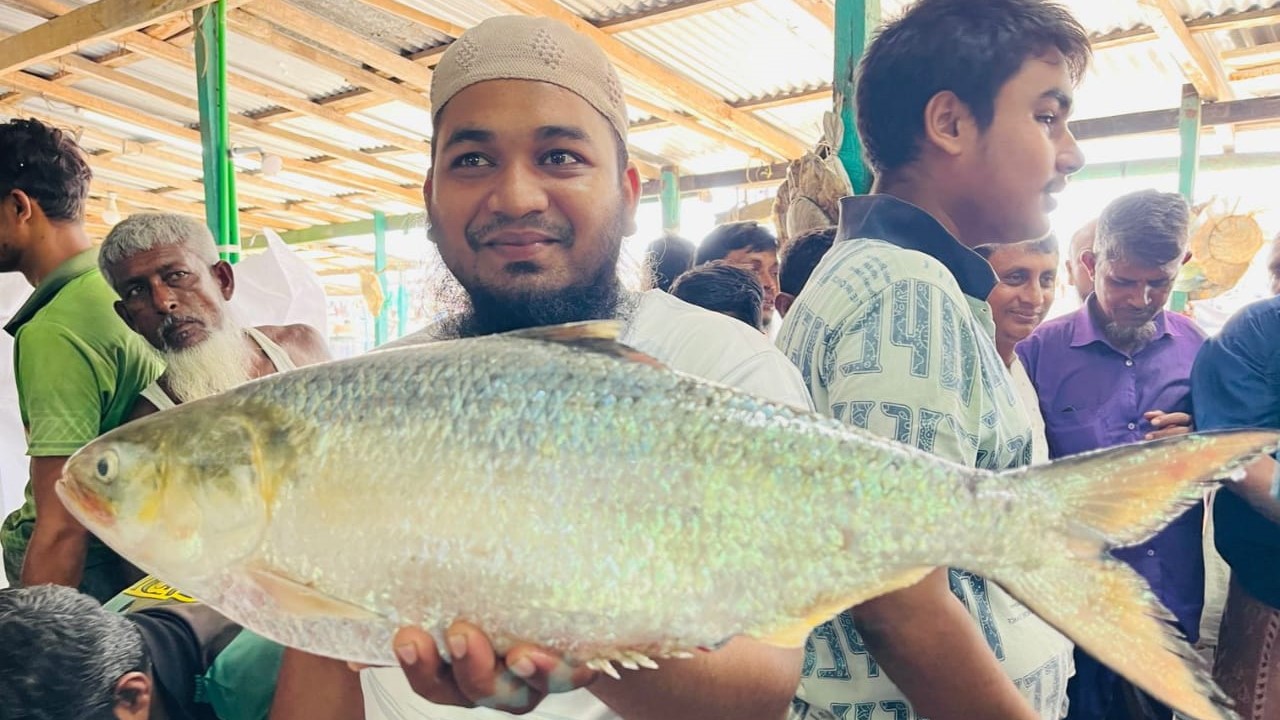 আড়াই কেজি ওজনের ইলিশ ১৪ হাজার টাকায় বিক্রি